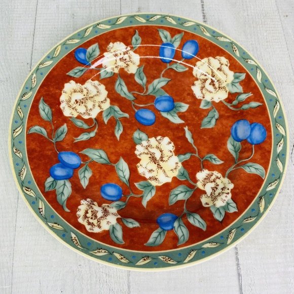 PTS international Interiors PROVENCE Fruit Leaves Porcelain Salad Plates Set 2 - Picture 4 of 16